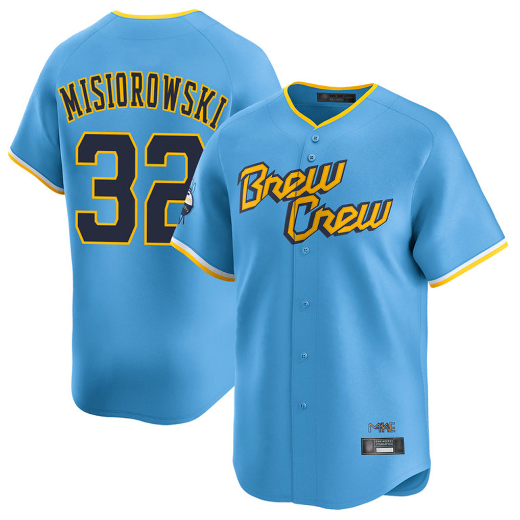 Odoa M.Brewers #32 Jacob Misiorowski Player Light Blue City Connect Home Limited Stitched Jerseys