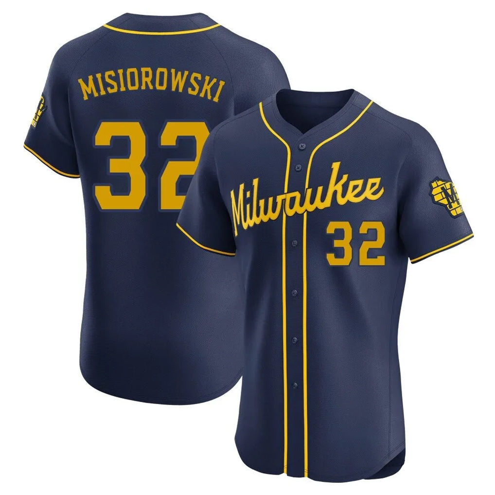 Odoa M.Brewers #32 Jacob Misiorowski Player Navy Home Limited Elite Stitched Jerseys
