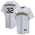 Odoa M.Brewers #32 Jacob Misiorowski Player White Stripes Home Game Stitched Jerseys