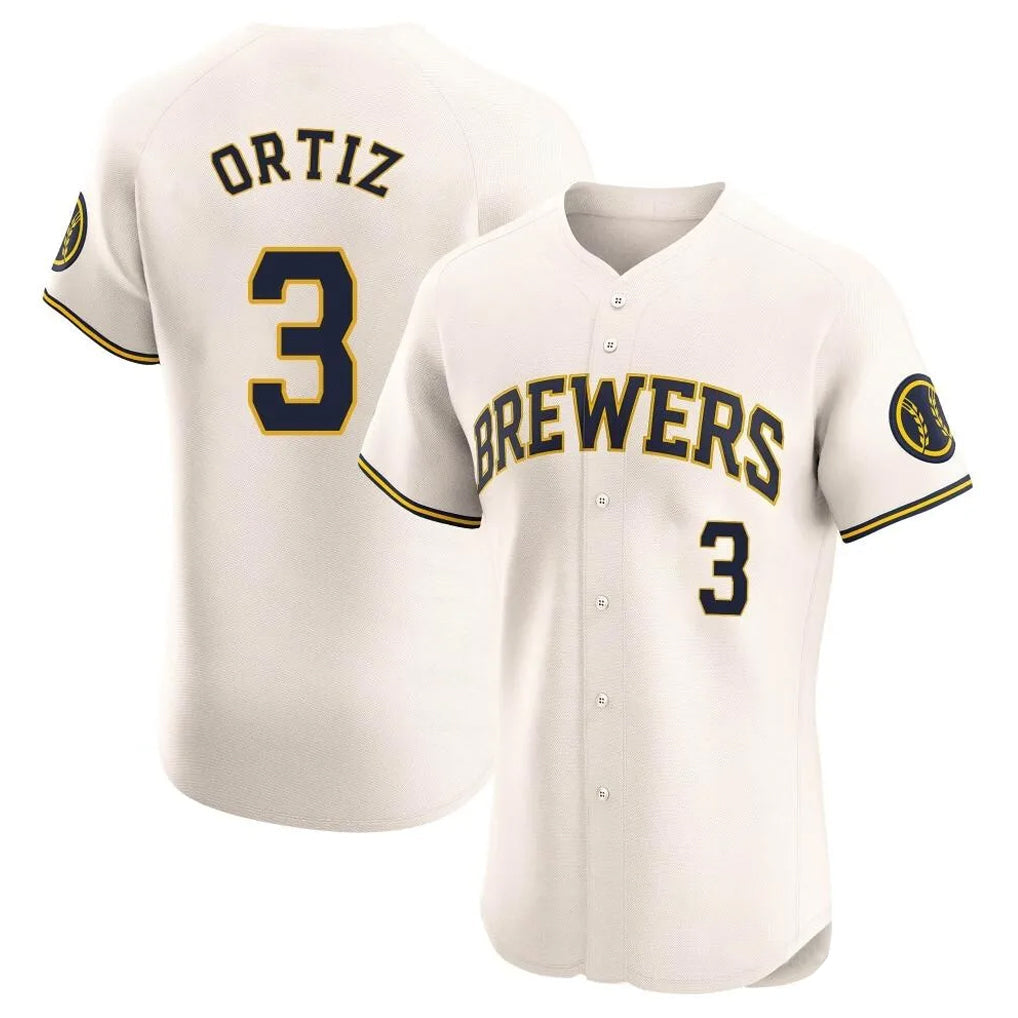 Odoa M.Brewers #3 Joey Ortiz Player Cream Home Limited Elite Stitched Jerseys