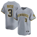 Odoa M.Brewers #3 Joey Ortiz Player Gray Home Limited Stitched Jerseys
