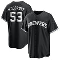 Odoa M.Brewers #53 Brandon Woodruff Player Black Game Home Stitched Jerseys
