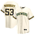 Odoa M.Brewers #53 Brandon Woodruff Player Cream Home Game Stitched Jerseys