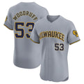 Odoa M.Brewers #53 Brandon Woodruff Player Gray Home Limited Elite Stitched Jerseys