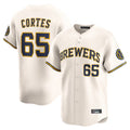 Odoa M.Brewers #65 Nestor Cortes Player Cream Home Limited Game Stitched Jerseys