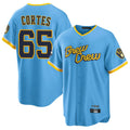Odoa M.Brewers #65 Nestor Cortes Player Light Blue City Connect Home Game Stitched Jerseys
