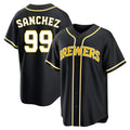 Odoa M.Brewers #99 Gary Sanchez Player Black Fashion Out Home Game Stitched Jerseys