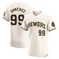 Odoa M.Brewers #99 Gary Sanchez Player Cream Home Limited Elite Stitched Jerseys