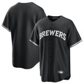 Odoa M.Brewers Blank Player Black Game Home Stitched Jerseys