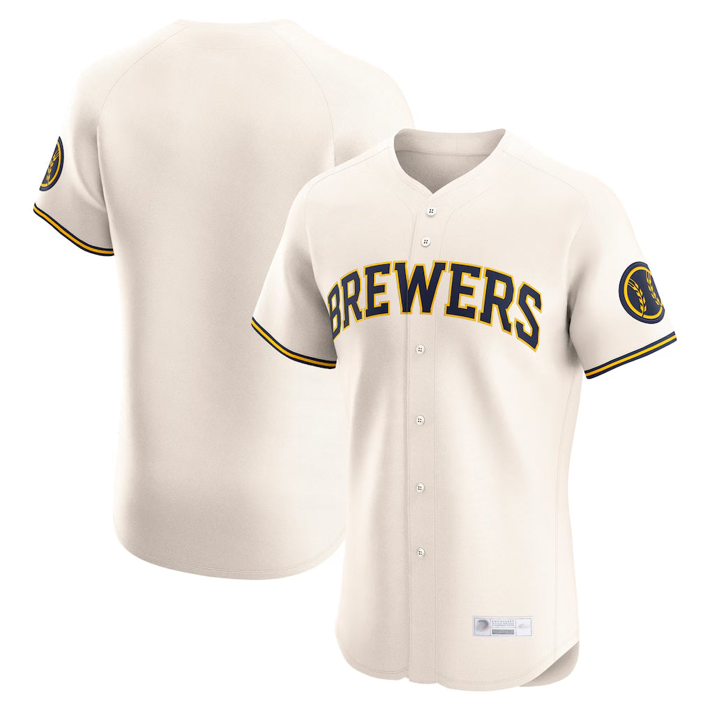 Odoa M.Brewers Blank Player Cream Home Limited Elite Stitched Jerseys