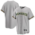 Odoa M.Brewers Blank Player Gray Home Game Stitched Jerseys