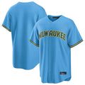 Odoa M.Brewers Blank Player Light Blue Road Stadium Game Stitched Jerseys