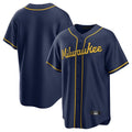 Odoa M.Brewers Blank Player Navy Home Game Stitched Jerseys