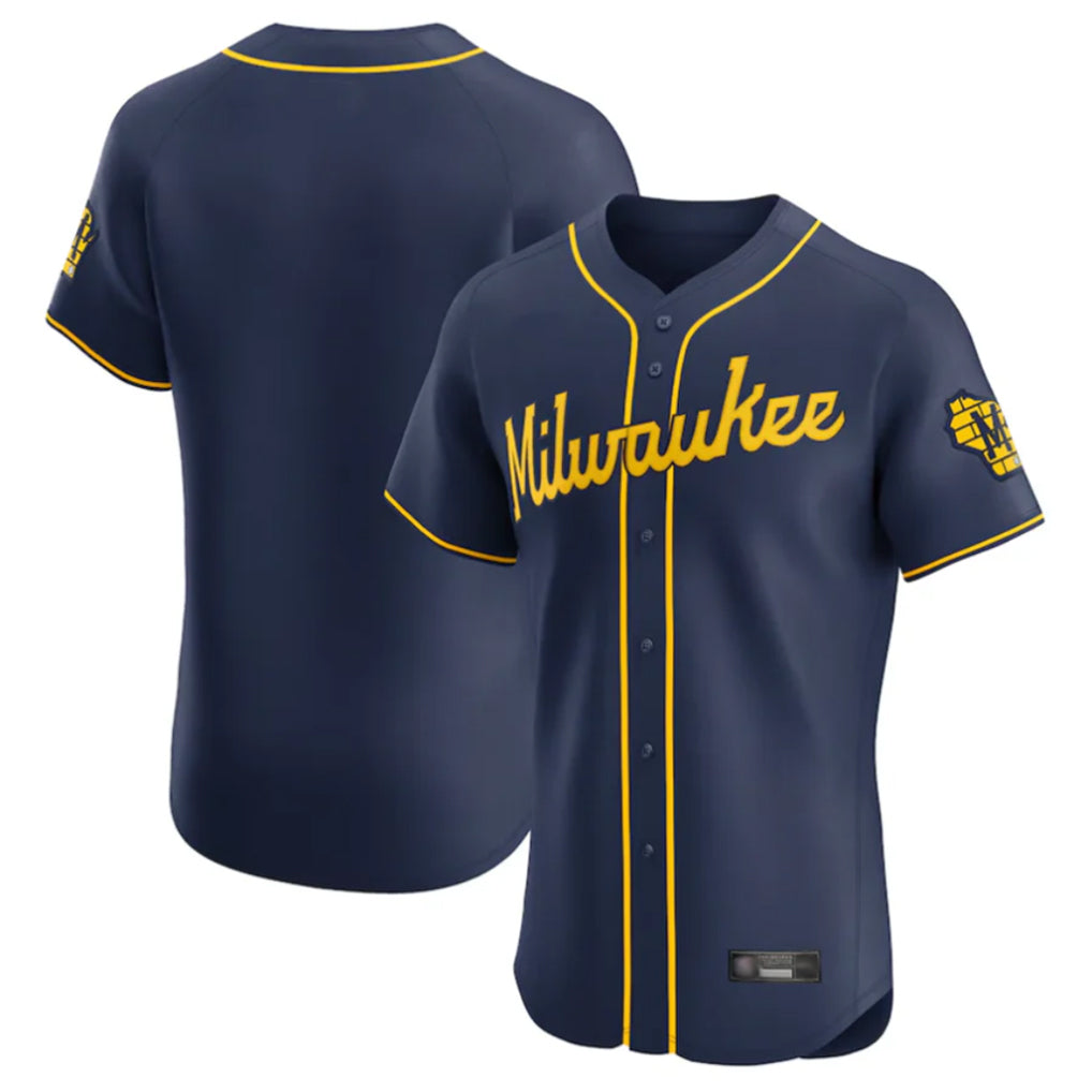 Odoa M.Brewers Blank Player Navy Home Limited Elite Stitched Jerseys