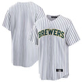 Odoa M.Brewers Blank Player White Stripes Home Game Stitched Jerseys