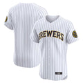 Odoa M.Brewers Blank Player White Stripes Home Limited Elite Stitched Jerseys