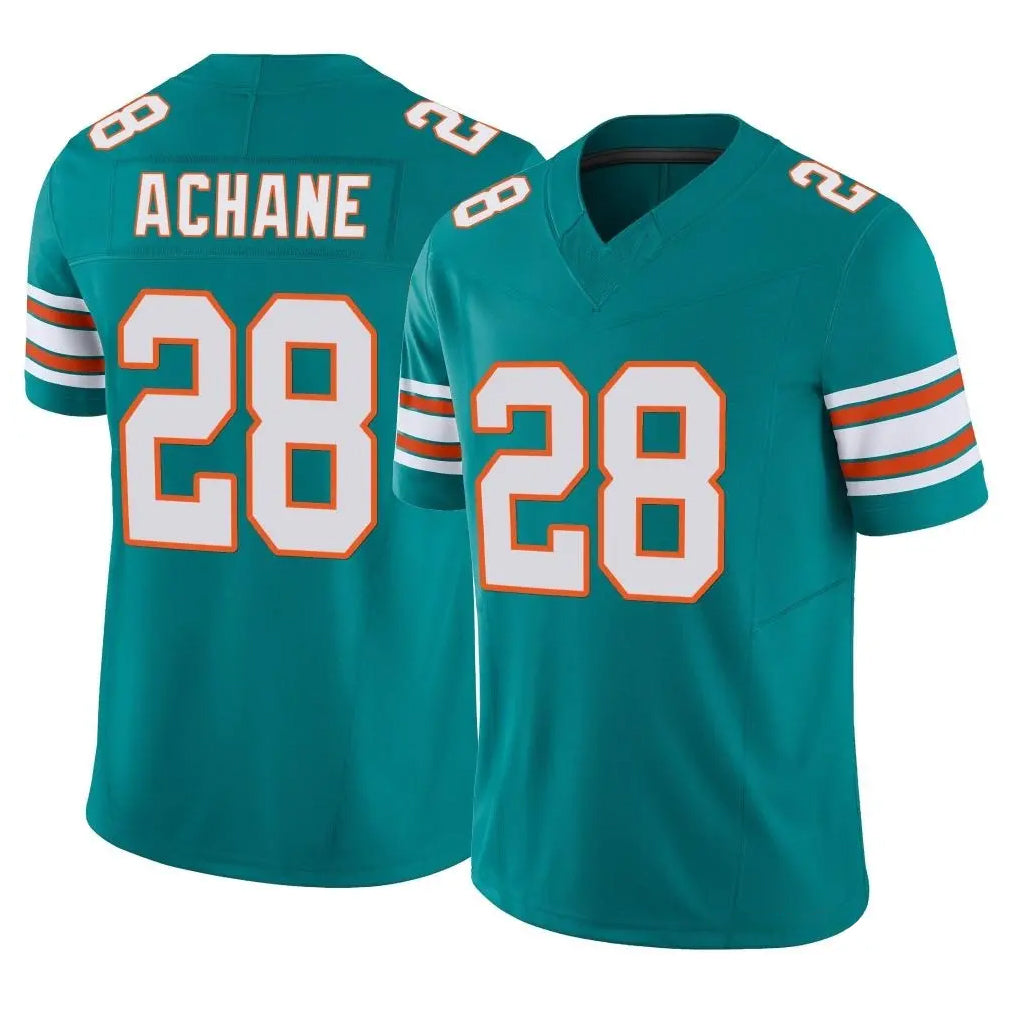 Odoa M.Dolphins #28 De'Von Achane Player Aqua Limited Alternate Vapor F.U.S.E. Home Game Stitched Jerseys