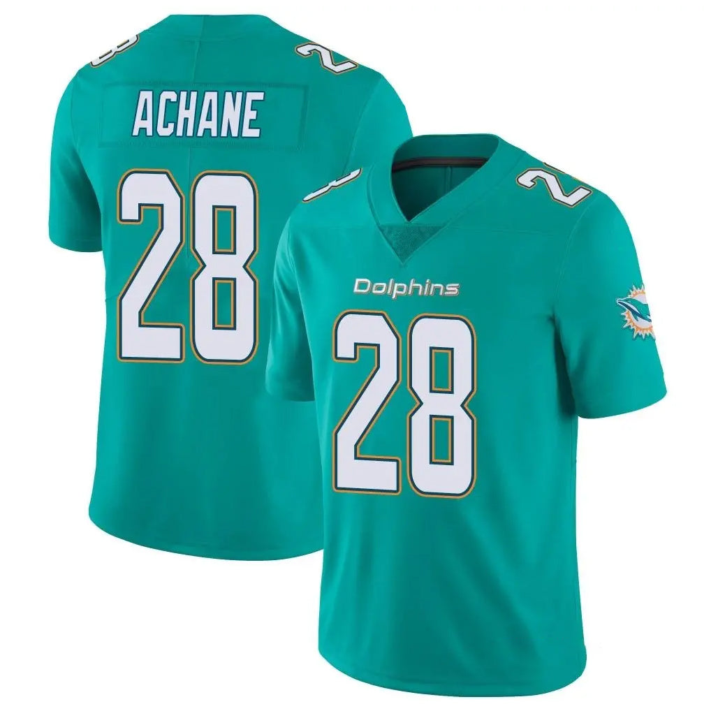 Odoa M.Dolphins #28 De'Von Achane Player Aqua Limited Vapor Untouchable Home Game Stitched Jerseys