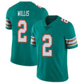 Odoa M.Dolphins #2 Malik Willis Player Aqua Limited Alternate Vapor Untouchable Home Game Stitched Jerseys