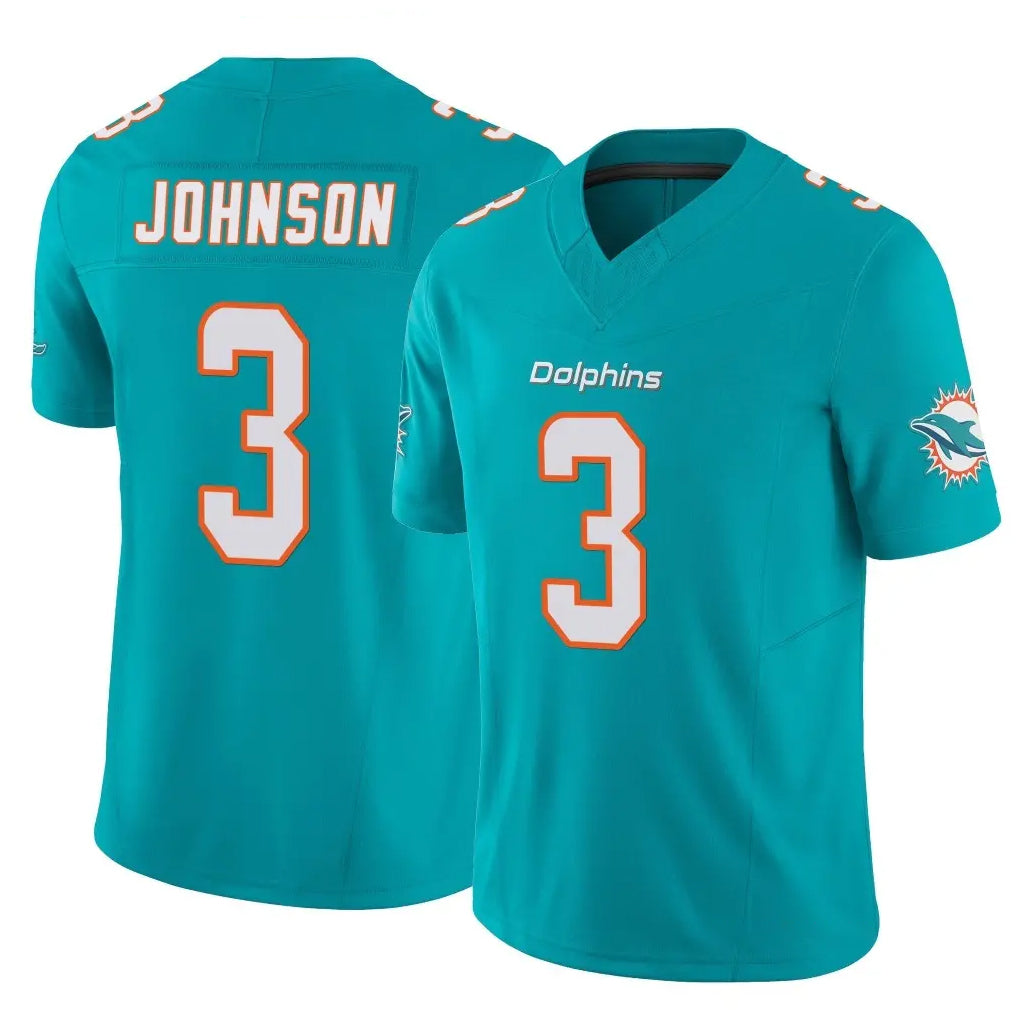 Odoa M.Dolphins #3 Chris Johnson Player Aqua Limited Vapor F.U.S.E. Home Game Stitched Jerseys