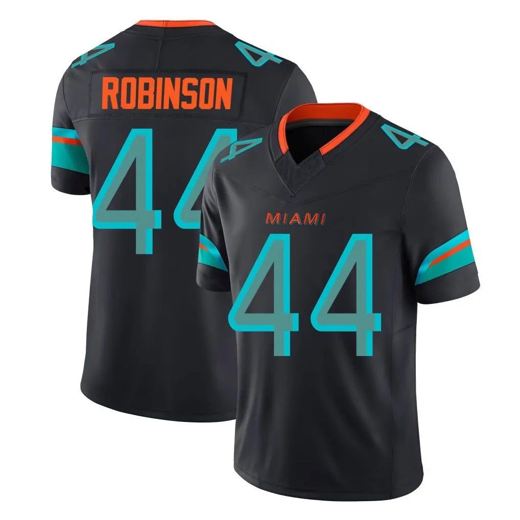 Odoa M.Dolphins #44 Chop Robinson Player Black Limited Pitch Rivalries Collection Home Game Stitched Jerseys