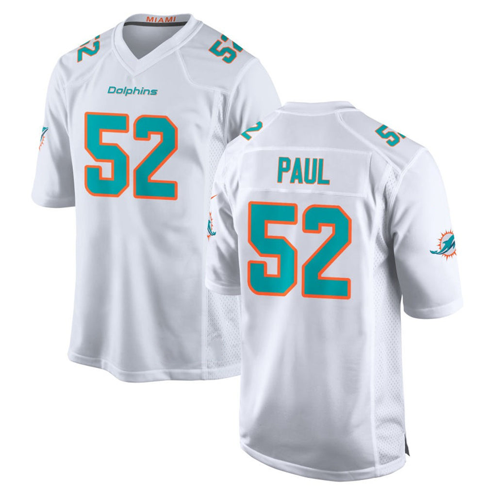 Odoa M.Dolphins #52 Patrick Paul Player White Limited Home Game Stitched Jerseys