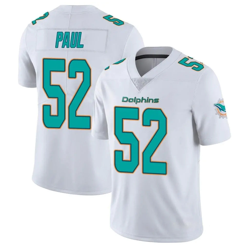 Odoa M.Dolphins #52 Patrick Paul Player White Limited Vapor Untouchable Home Game Stitched Jerseys