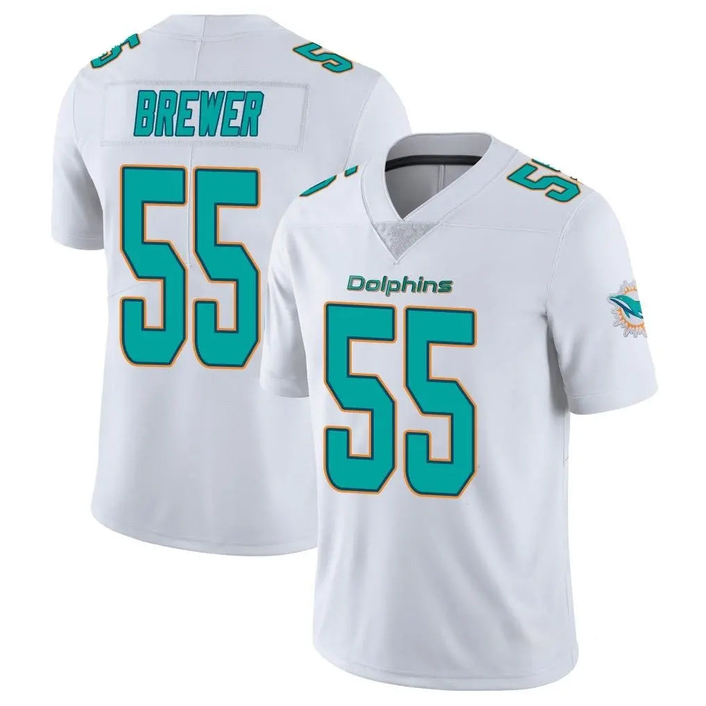 Odoa M.Dolphins #55 Aaron Brewer Player White Limited Vapor Untouchable Home Game Stitched Jerseys