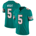 Odoa M.Dolphins #5 Jaylen Wright Player Aqua Limited Alternate Vapor Untouchable Home Game Stitched Jerseys