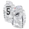 Odoa M.Dolphins #5 Jaylen Wright Player Arctic Camo Salute to Service Hoodies Limited Game Stitched Jerseys