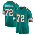 Odoa M.Dolphins #72 Jonah Savaiinaea Player Aqua Alternate Home Game Stitched Jerseys