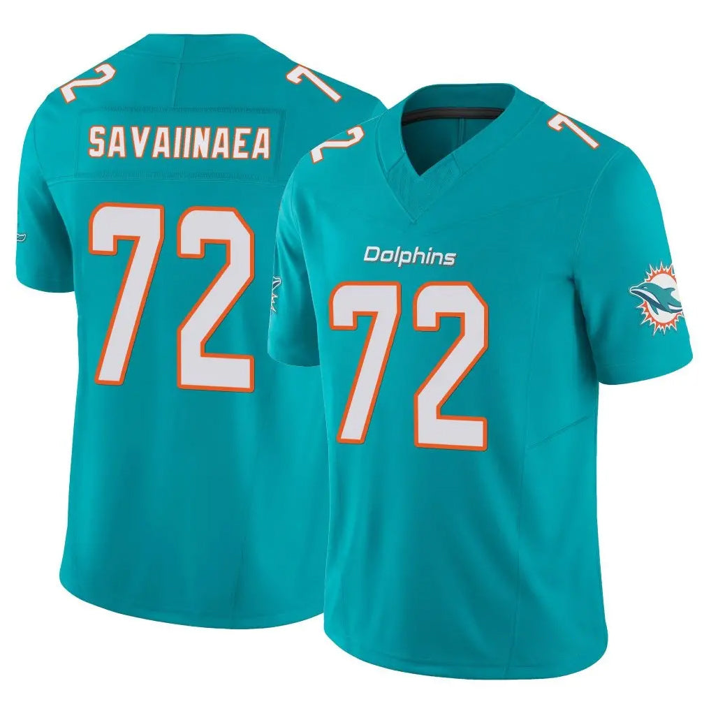 Odoa M.Dolphins #72 Jonah Savaiinaea Player Aqua Limited Vapor F.U.S.E. Home Game Stitched Jerseys