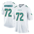 Odoa M.Dolphins #72 Jonah Savaiinaea Player White Home Game Stitched Jerseys
