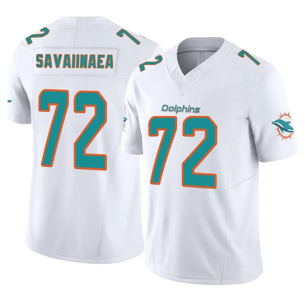 Odoa M.Dolphins #72 Jonah Savaiinaea Player White Limited Vapor F.U.S.E. Home Game Stitched Jerseys