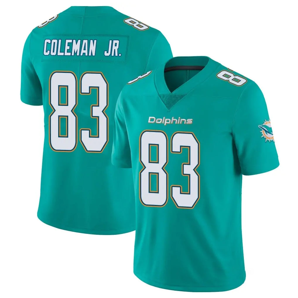 Odoa M.Dolphins #83 Kevin Coleman Jr. Player Aqua Limited Vapor Untouchable Home Game Stitched Jerseys