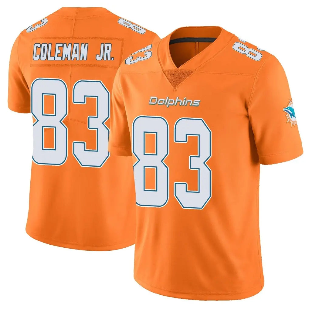 Odoa M.Dolphins #83 Kevin Coleman Jr. Player Orange Limited Home Game Stitched Jerseys