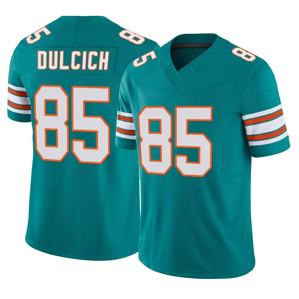 Odoa M.Dolphins #85 Greg Dulcich Player Aqua Limited Alternate Vapor F.U.S.E. Home Game Stitched Jerseys