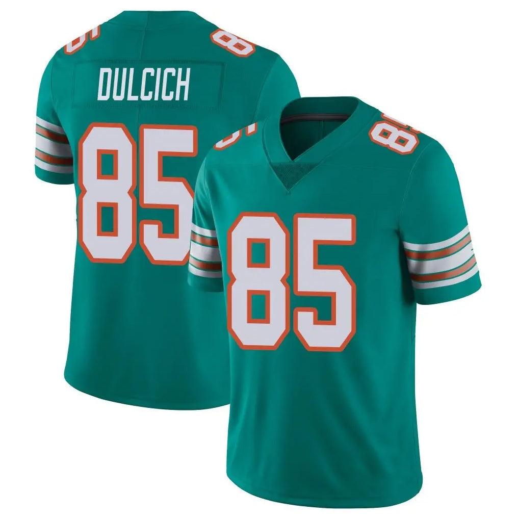 Odoa M.Dolphins #85 Greg Dulcich Player Aqua Limited Alternate Vapor Untouchable Home Game Stitched Jerseys