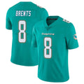 Odoa M.Dolphins #8 JuJu Brents Player Aqua Limited Vapor Untouchable Home Game Stitched Jerseys