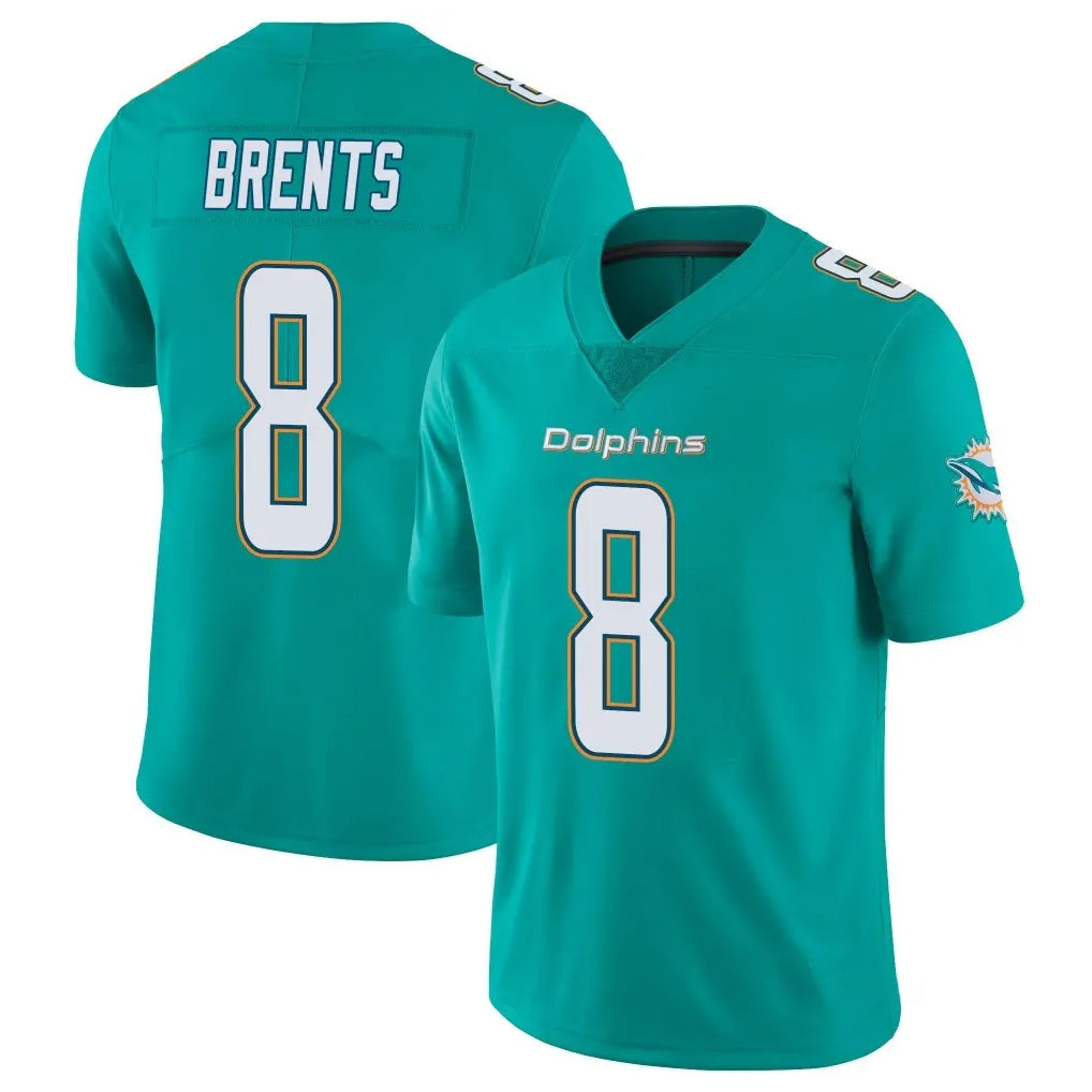 Odoa M.Dolphins #8 JuJu Brents Player Aqua Limited Vapor Untouchable Home Game Stitched Jerseys