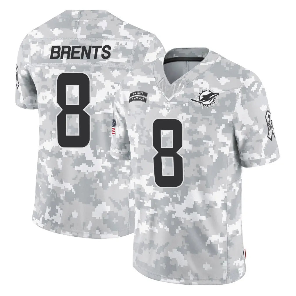Odoa M.Dolphins #8 JuJu Brents Player Arctic Camo Salute To Service Limited Game Stitched Jerseys