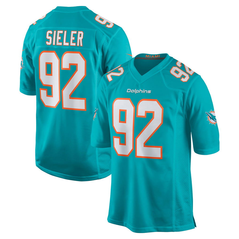 Odoa M.Dolphins #92 Zach Sieler Player Aqua Home Game Stitched Jerseys