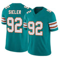 Odoa M.Dolphins #92 Zach Sieler Player Aqua Limited Alternate Vapor F.U.S.E. Home Game Stitched Jerseys