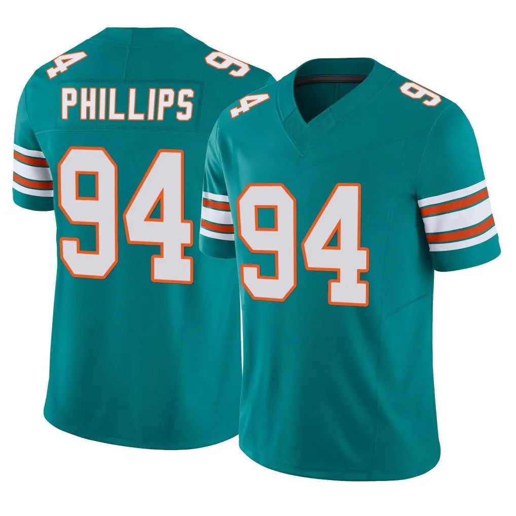 Odoa M.Dolphins #94 Jordan Phillips Player Aqua Limited Alternate Vapor F.U.S.E. Home Game Stitched Jerseys