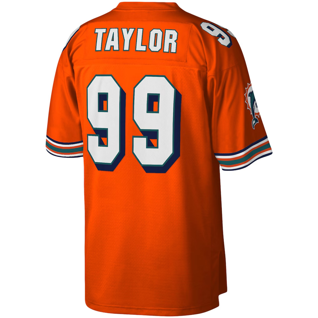 Odoa M.Dolphins #99 Jason Taylor Mitchell & Ness Orange Big & Tall 2004 Retired Player Replica Jersey
