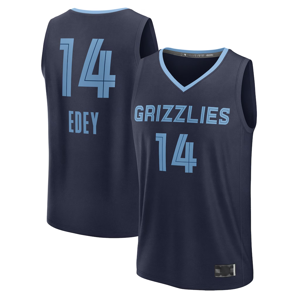 Odoa M.Grizzlies #14 Zach Edey Navy Draft Fast Break Player Stitched Jerseys- Icon Edition