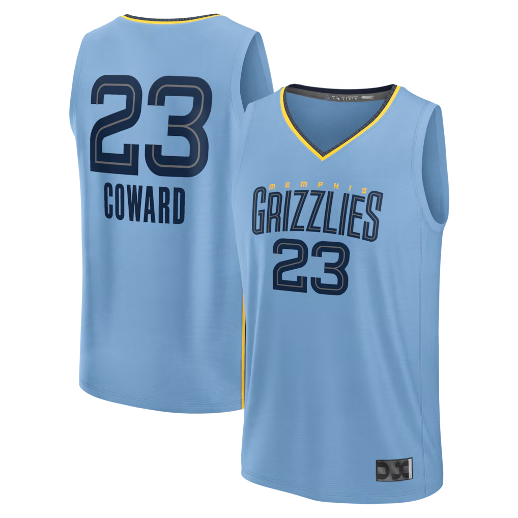 Odoa M.Grizzlies #23 Cedric Coward Light Blue Fast Break Replica Player Stitched Jerseys- Statement Edition