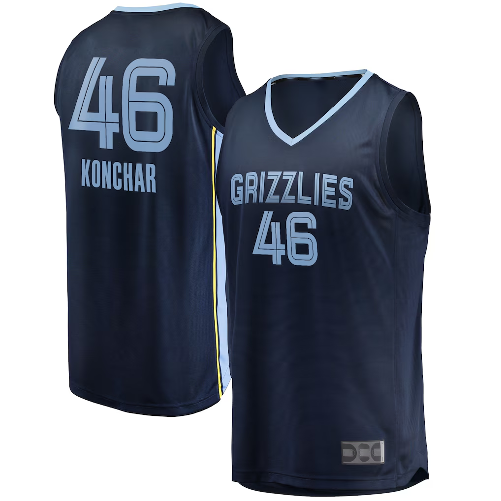 Odoa M.Grizzlies #46 John Konchar Navy Fast Break Replica Stitched Jerseys- Icon Edition