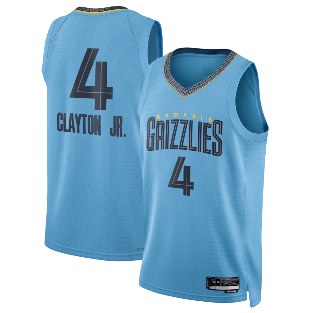 Odoa M.Grizzlies #4 Walter Clayton Jr. Light Blue Swingman Stitched Jerseys- Statement Edition