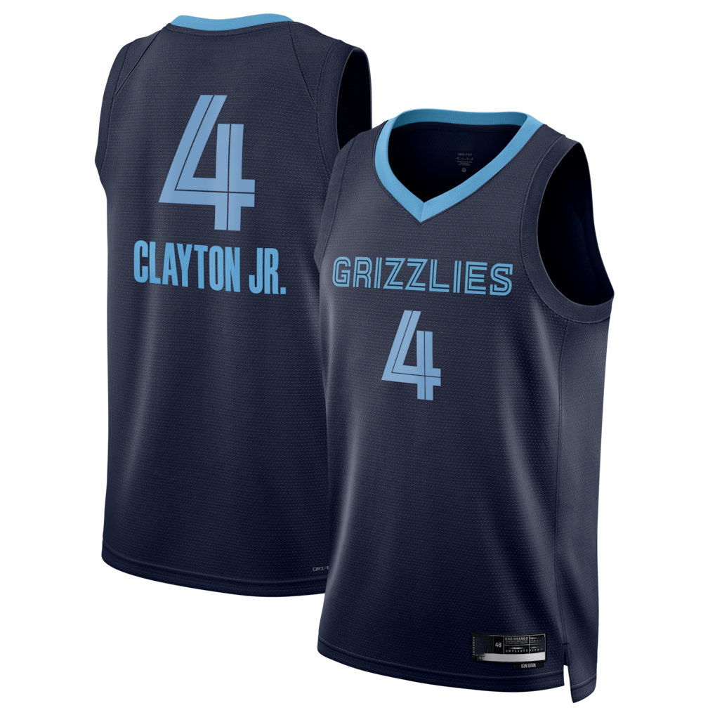 Odoa M.Grizzlies #4 Walter Clayton Jr. Navy Swingman Stitched Jerseys- Icon Edition
